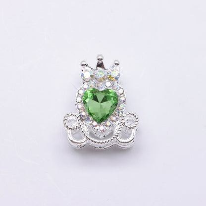 FS4858- Approximately 2.1×2.6×1.5 Cm Alloy Beads Four - Way Heart - Crown Diamond Pumpkin Carriage That Can Pass Through A Pen