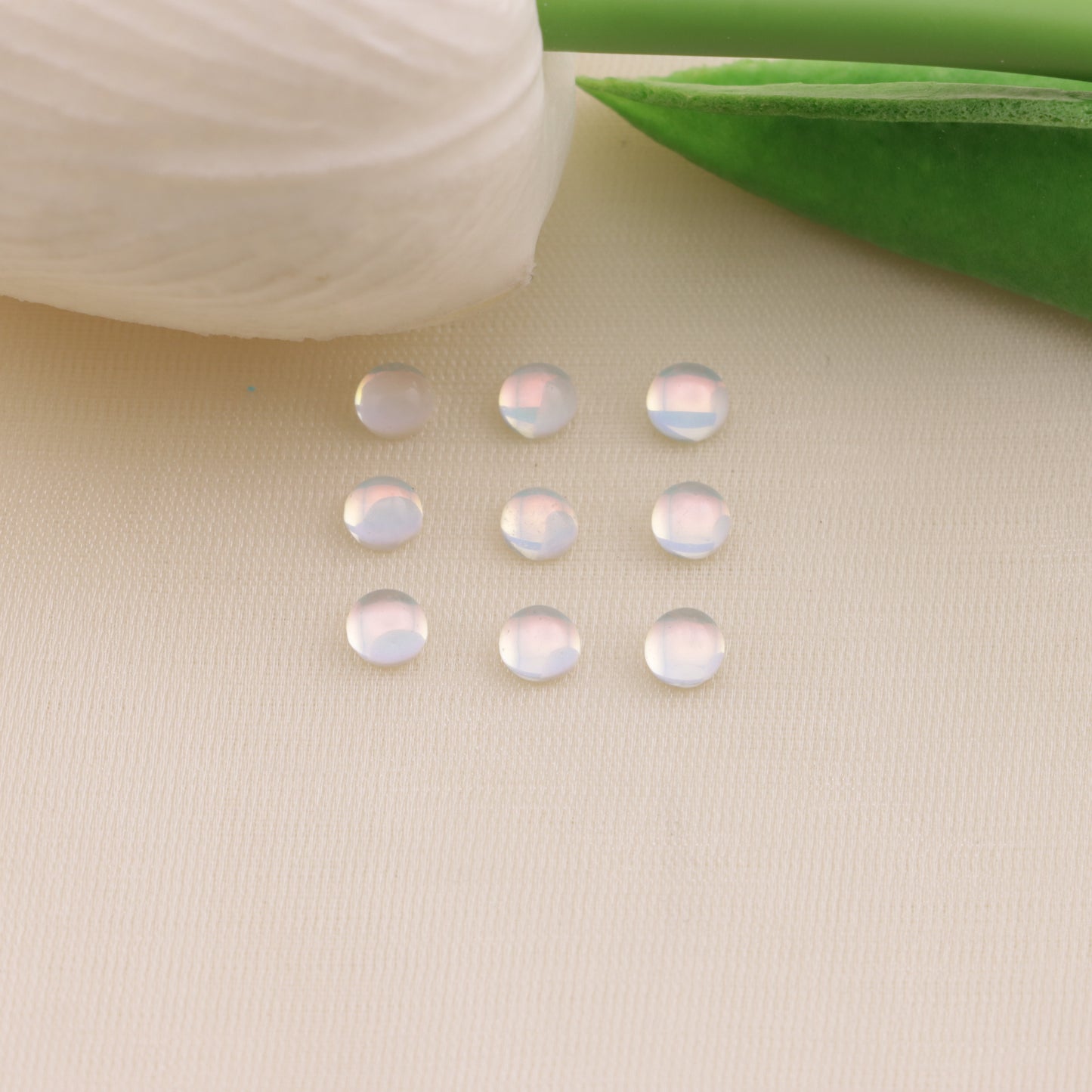 FS0907- 6mm モカ セミサークル クリスタル ダイヤモンド