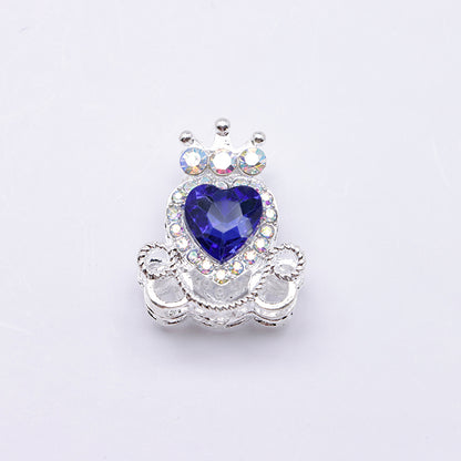 FS4858- Approximately 2.1×2.6×1.5 Cm Alloy Beads Four - Way Heart - Crown Diamond Pumpkin Carriage That Can Pass Through A Pen