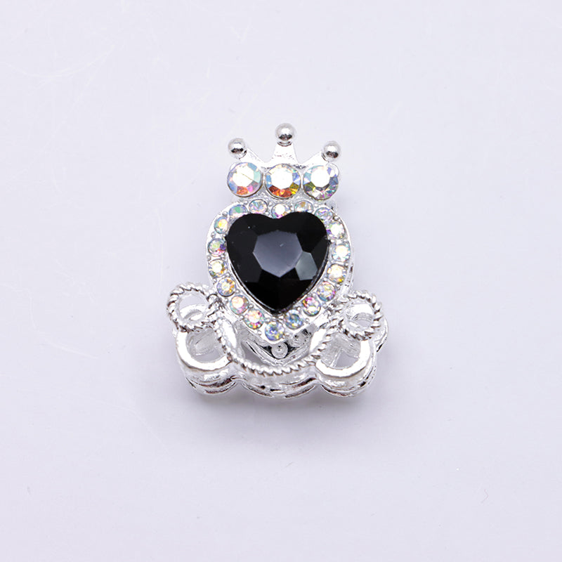 FS4858- Approximately 2.1×2.6×1.5 Cm Alloy Beads Four - Way Heart - Crown Diamond Pumpkin Carriage That Can Pass Through A Pen