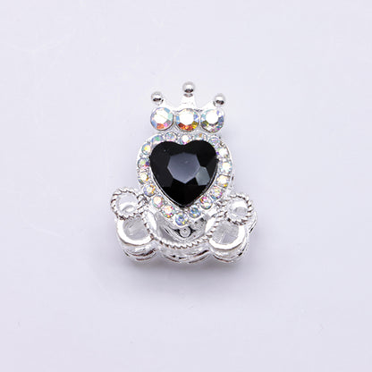 FS4858- Approximately 2.1×2.6×1.5 Cm Alloy Beads Four - Way Heart - Crown Diamond Pumpkin Carriage That Can Pass Through A Pen