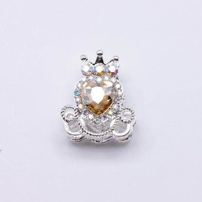FS4858- Approximately 2.1×2.6×1.5 Cm Alloy Beads Four - Way Heart - Crown Diamond Pumpkin Carriage That Can Pass Through A Pen