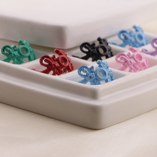 FS6549- ENAMEL DOUBLE BOWS METAL SPACERS Enamel Double Bows Metal Spacers