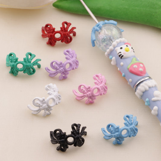 FS6549- ENAMEL DOUBLE BOWS METAL SPACERS Enamel Double Bows Metal Spacers