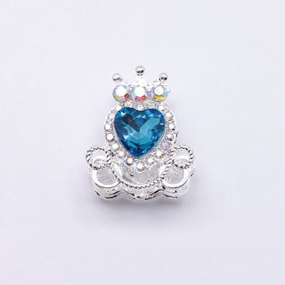 FS4858- Approximately 2.1×2.6×1.5 Cm Alloy Beads Four - Way Heart - Crown Diamond Pumpkin Carriage That Can Pass Through A Pen