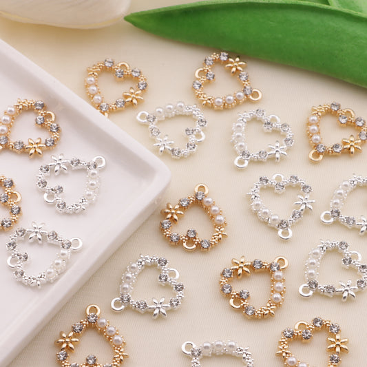 FS6550- 18×19Mm Double-Hole Metal Hollow-Out Love Heart Double Hanging Hole Metal Hollow Out Love Heart