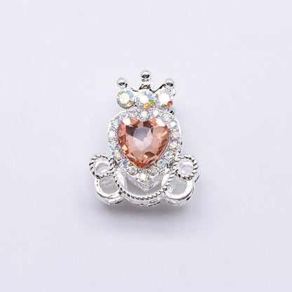 FS4858- Approximately 2.1×2.6×1.5 Cm Alloy Beads Four - Way Heart - Crown Diamond Pumpkin Carriage That Can Pass Through A Pen