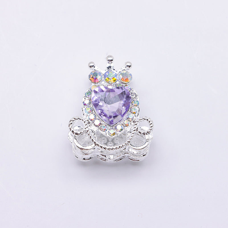 FS4858- Approximately 2.1×2.6×1.5 Cm Alloy Beads Four - Way Heart - Crown Diamond Pumpkin Carriage That Can Pass Through A Pen