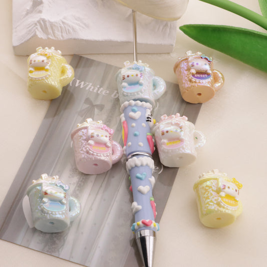 FS6564- Approximately 23*24mm UV Hello Kitty Cup Beads  Fit For Pen Pen Passing