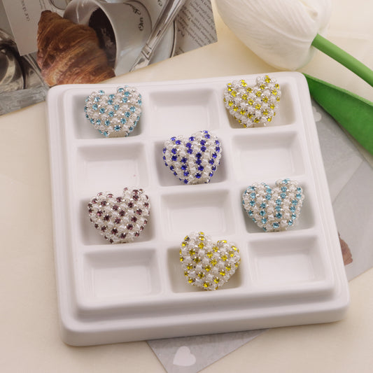 FS6559- 20*18 Pearl Chain Love Heart Beads Pearl Diamond Chain Love Heart Beads