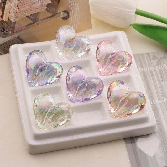 FS6402- 26×30mm Uv Clear Heart Beads Transparent Heart-Shaped Beads