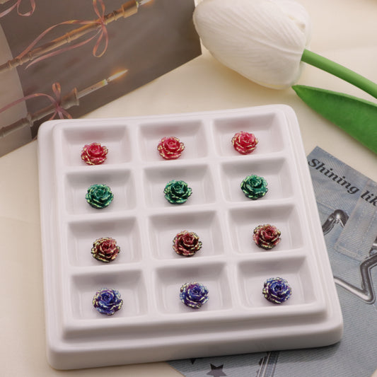 FS6554- 10mm Luminous Soft Flower Charms Ye Guang Ruan Hua Tie Pian
