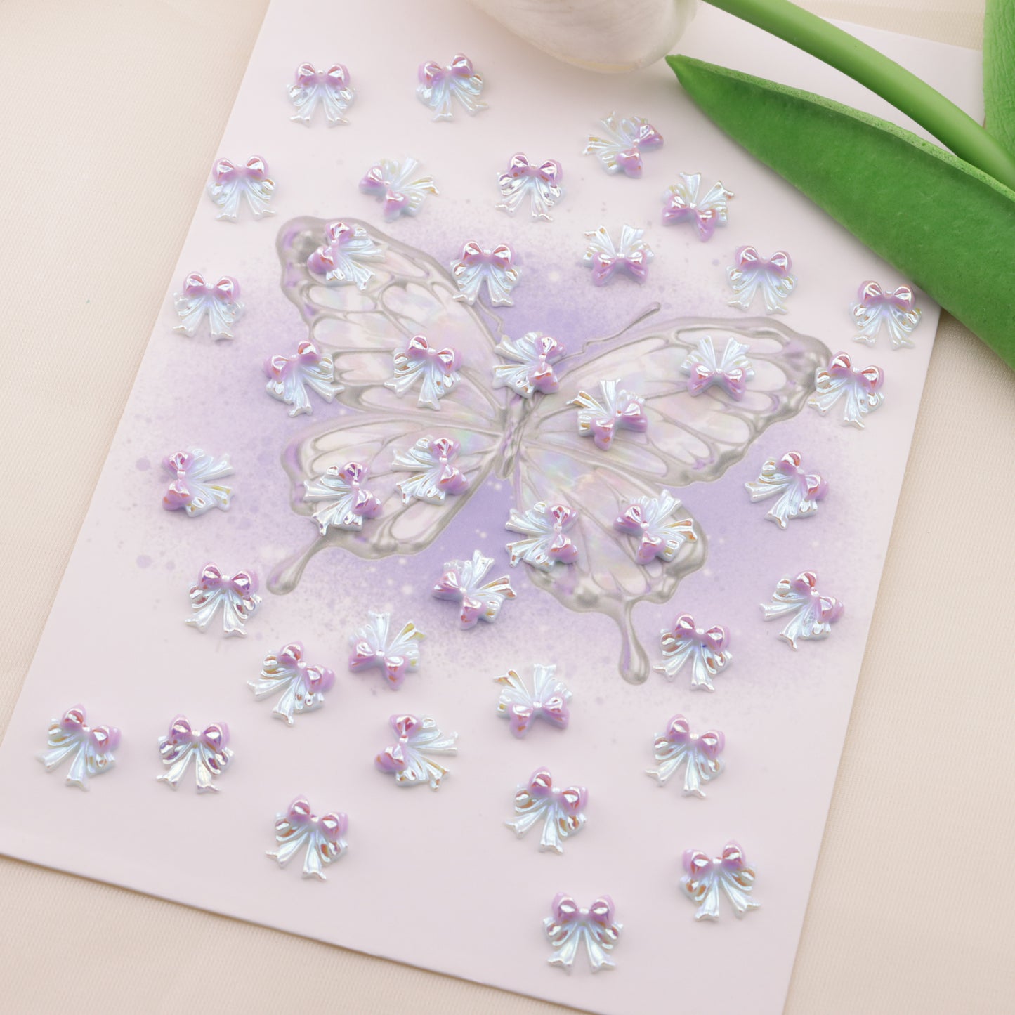 FS6515- 9*9Mm UV Bowknot Nail Art Stickers UV Bowknot Nail Art Stickers