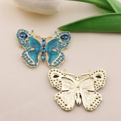 FS6573- About 51*40mm Full Diamond Butterfly Metal Patch