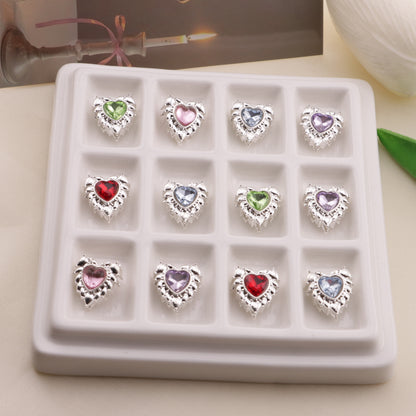 FS6574- 13*14 Feather Double-Sided Love 4-Hole Metal Bead