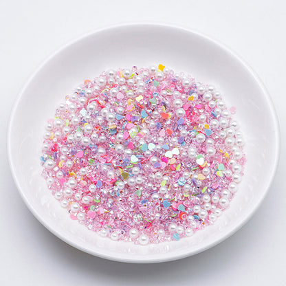FS5332- 2mm - 4mm Mixed Refills Love - shaped Glitter + Diamonds + Pearls Filler