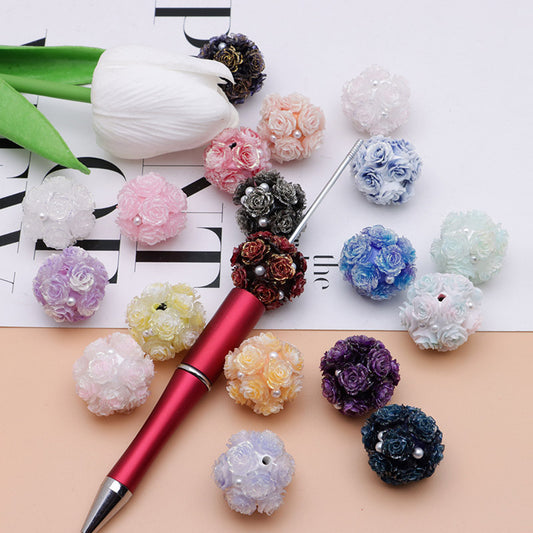 FS3873- 16mm Soft Rose - Shaped Terracotta Beads for Roses, Pen - Passable