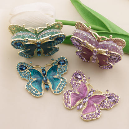 FS6573- About 51*40mm Full Diamond Butterfly Metal Patch