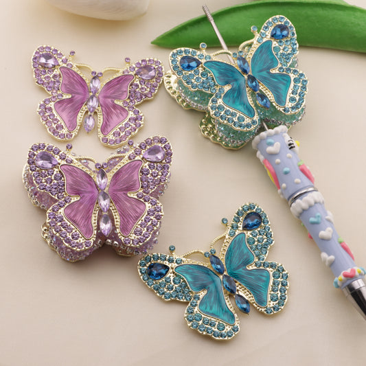 FS6573- About 51*40mm Full Diamond Butterfly Metal Patch