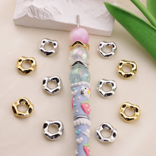 FS6577- 13mm  Gold-Plated Or Silver-Plated Wavy Spacer Beads