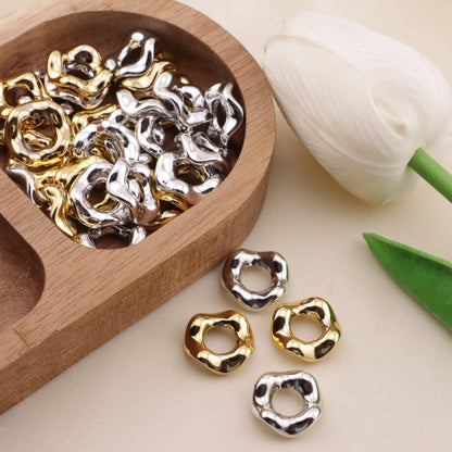 FS6577- 13mm  Gold-Plated Or Silver-Plated Wavy Spacer Beads