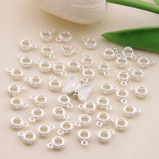 FS6579- 7mm Silver-Plated Hanging Hole Spacers