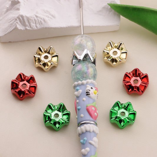 FS6587- 16Mm Christmas Color Wave Spacers Christmas Color Series Wave Spacer Beads