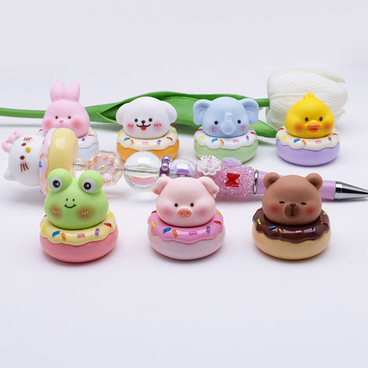 FS5157- Cartoon Animal Resin Donut Pen Toppers