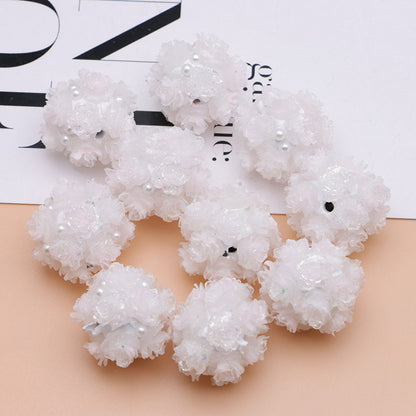FS4860- 16mm Peach Soft Flower Ball Terracotta Beads Can Pass A Pen