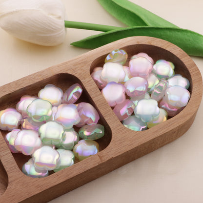 FS5728- Approximately 17mm Cat's Eye Flower Resin Beads
