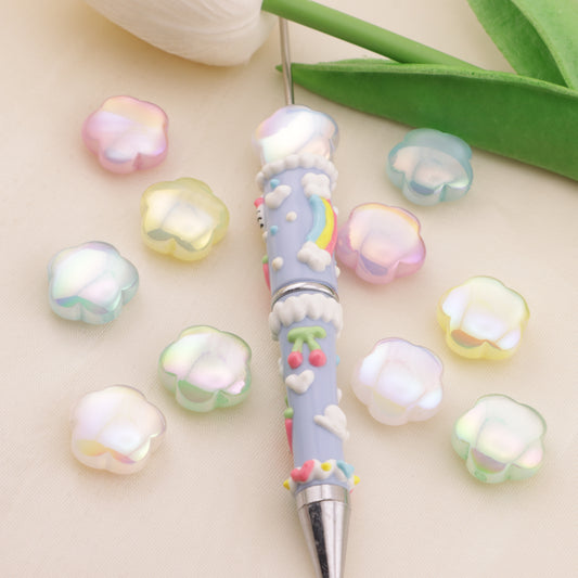 FS5728- Approximately 17mm Cat's Eye Flower Resin Beads