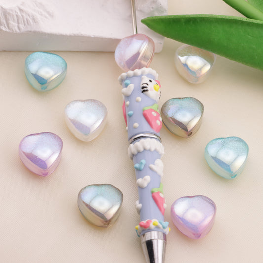 FS5724- 17mm Cat-Eye Heart-Shaped Resin Beads