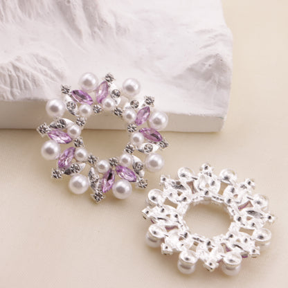 FS5267- 33mm Metal Round Flower Frame Charms