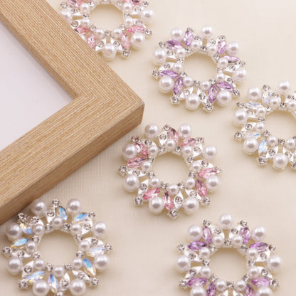 FS5267- 33mm Metal Round Flower Frame Charms