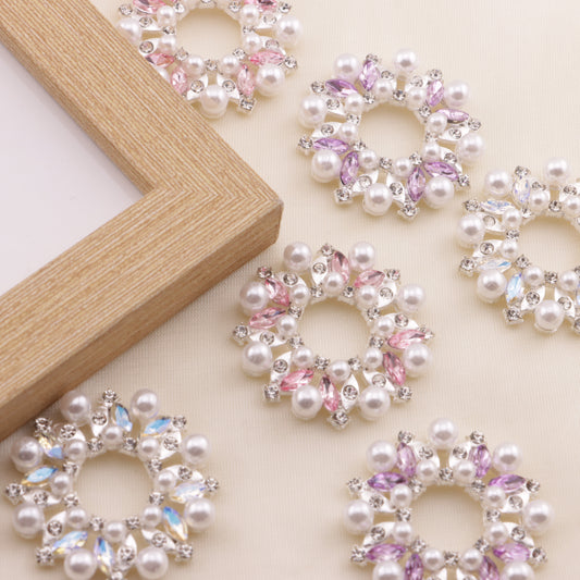 FS5267- 33mm Metal Round Flower Frame Charms