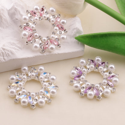 FS5267- 33mm Metal Round Flower Frame Charms