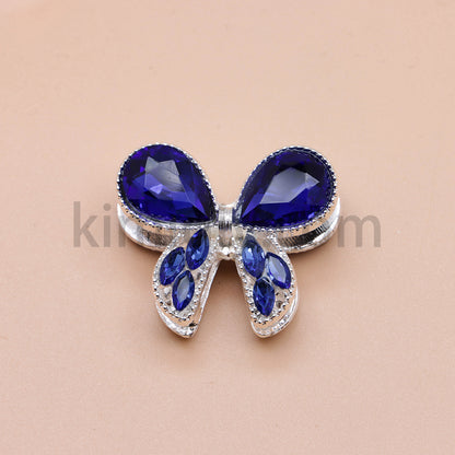 FS4517-2Pieces Crystal Diamond Metal Bows Beads Fit For Beadable Pens