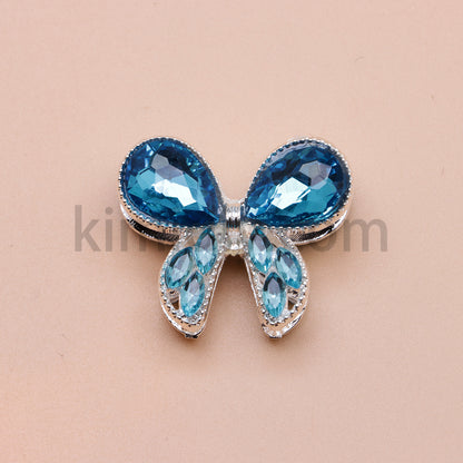 FS4517-2Pieces Crystal Diamond Metal Bows Beads Fit For Beadable Pens