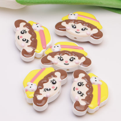 FS1819- 36*26.5mm Handpainted Acrylic Beads