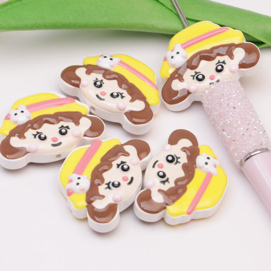 FS1819- 36*26.5mm Handpainted Acrylic Beads