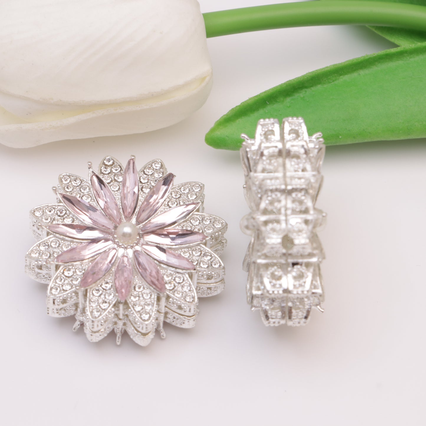FS5387- 37mm Diamonds Flower Metal Beads Diamond Sunflower Metal Beads Fit For Pen Pass-Through Pen