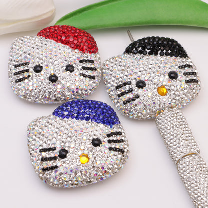 FS5070- 47*51Mm Full Diamonds Big Hk Head Beads Full-Diamond Kitty Head Beads Fit For Pen