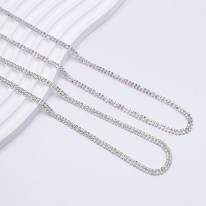 FS4569- 2mm Diamonds 2 Row Chain Double-row Claw Chain, Chain