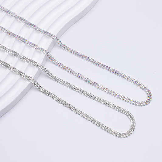 FS4569- 2mm Diamonds 2 Row Chain Double-row Claw Chain, Chain