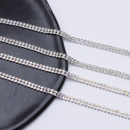 FS4569- 2mm Diamonds 2 Row Chain Double-row Claw Chain, Chain