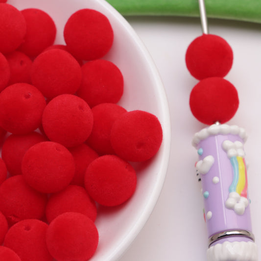 FS4066- 12mm Flocked Beads That Can Pass Through Pens