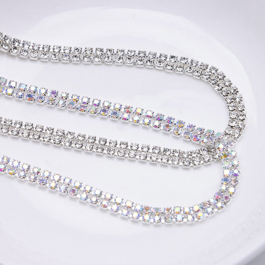FS4569- 2mm Diamonds 2 Row Chain Double-row Claw Chain, Chain