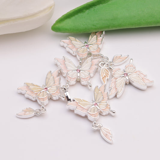FS4385-15*20mm  Butterfly Pendant With Alloy Beads