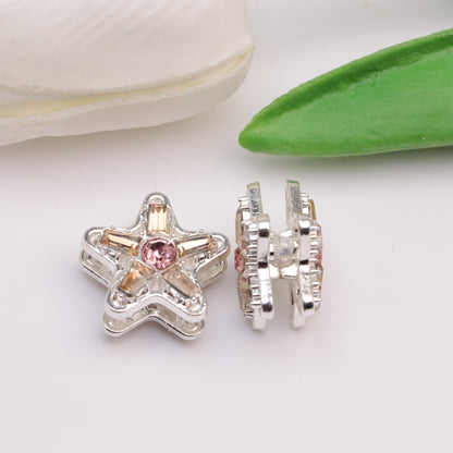 FS3773-20mm Star Diamonds Alloy Beads Five-Pointed Star Cubic Zirconia Diamond Alloy Beads
