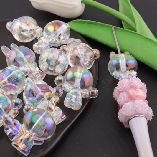 FS3509- 35*29mm UV Electroplated SP Transparent Base Beads